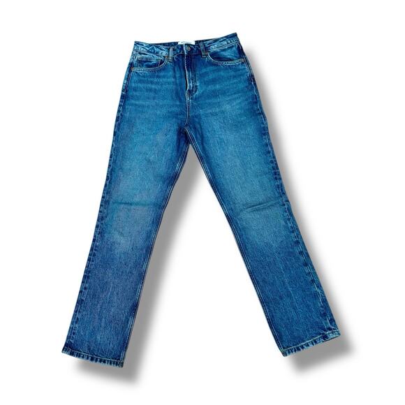 Reformation Size 28 Liza Blue Organic Denim Ultra High Rise Straight Jeans - Picture 2 of 7